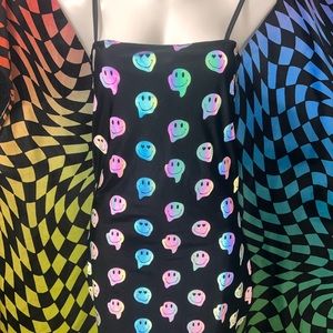 JazzyGarms - Bodycon Dress - adjustable tie straps - Rainbow Reflective